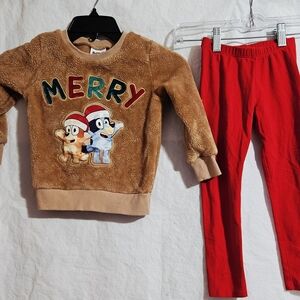 Cat & Jack Tan and Red Kids Holiday Set